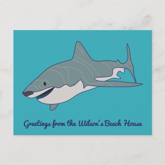 Great White Shark Custom Message Postkarte (Vorderseite)