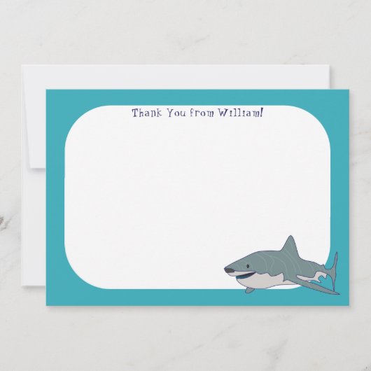 Great White Shark Flat Panel Danke Karte (Vorderseite)