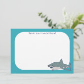 Great White Shark Flat Panel Danke Karte (Stehend Vorderseite)