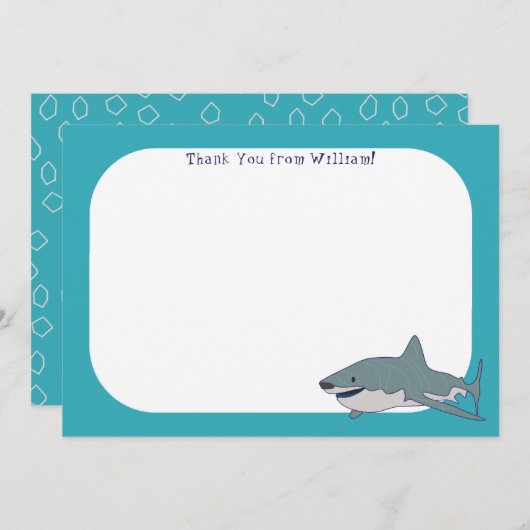 Great White Shark Flat Panel Danke Karte (Vorne/Hinten)