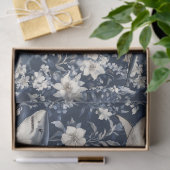 Great White Shark Floral Flowers Seidenpapier (Geschenk)