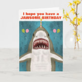 Great White Shark Funny Jawsome Birthday Pub Spaß Karte (Gelbe Blume)