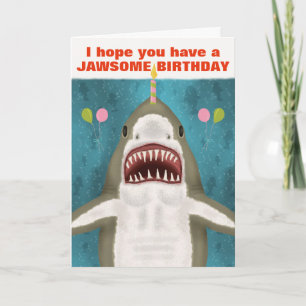 Great White Shark Funny Jawsome Birthday Pub Spaß Karte