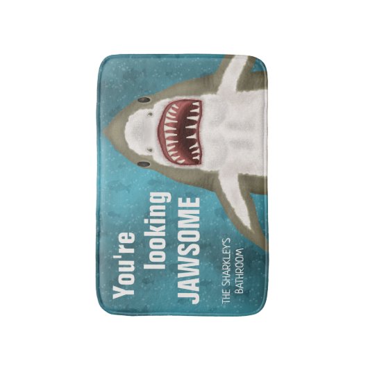 Great White Shark Funny Jawsome Pub Personalisiert Badematte (Vorderseite Vertikal)