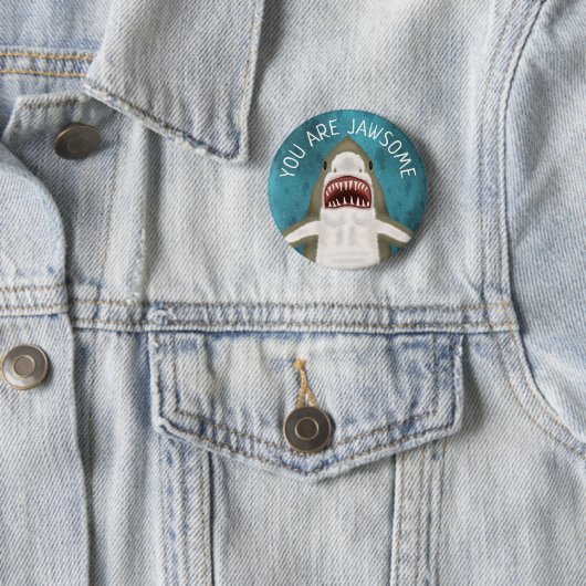 Great White Shark Funny Jawsome Pun Spaß Custom Button (Beispiel)