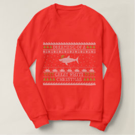 Great White Shark Funny Ugly Sweater Ladys Shirt