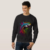 Great White Shark Graffiti Style Sea life Sharks Sweatshirt (Vorne ganz)