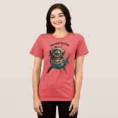 Great White Shark Inside of a Diving Helmet URM Tri-Blend Shirt (Vorderseite voll)