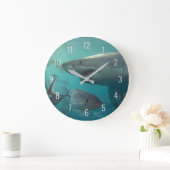 Great White Shark Nah up Underwater Australien Große Wanduhr (Zuhause)