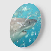 Great White Shark Nah Up Underwater Australien La Große Wanduhr (Winkel)