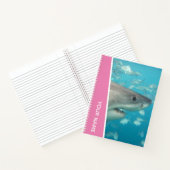 Great White Shark Ocean Theme, Pink Girl Notizblock (Innenseite)