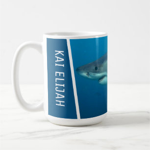 Great White Shark Personalisiert Dark Blue Large Kaffeetasse