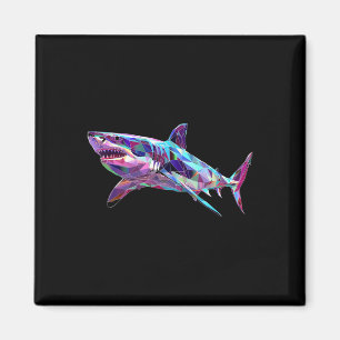 Great White Shark Polygon Fishing Scuby Diving Sha Magnet