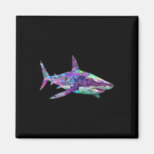 Great White Shark Polygon Fishing Scuby Diving Sha Magnet