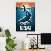 Great White Shark Poster (Heimbüro)