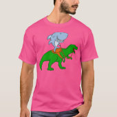 Great White Shark Riding A T Rex T Shirt (Vorderseite)