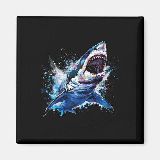 Great White Shark Scuby Diving Fishing Hai Lover Magnet (Vorne)