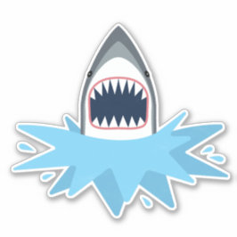 Great White Shark Splash Aufkleber
