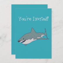 Great White Shark Swimming Illustration Geburtstag