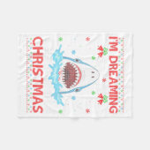 Great White Shark Ugly Xmas Sweater Shark Fishing Fleecedecke (Vorderseite (Horizontal))