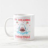 Great White Shark Ugly Xmas Sweater Shark Fishing Kaffeetasse (Links)