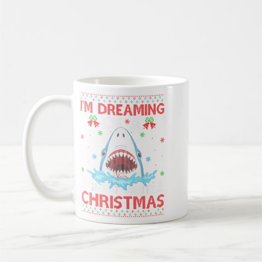 Great White Shark Ugly Xmas Sweater Shark Fishing Kaffeetasse (Links)