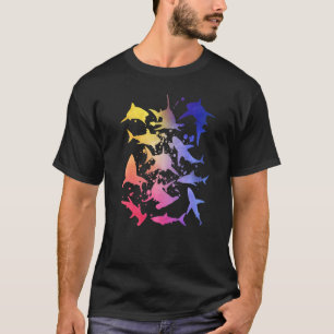 Great White Sharks Hammerhead Shark Vintag Graph T-Shirt