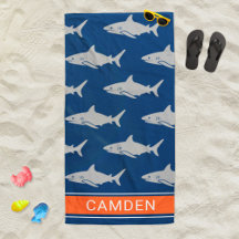 Great White Sharks Navy Orange Individuelle Name