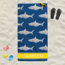Great White Sharks Navy Yellow Individuelle Name