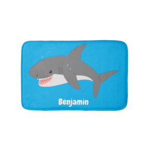 Great white shire Happy Cartoon Illustration Badematte