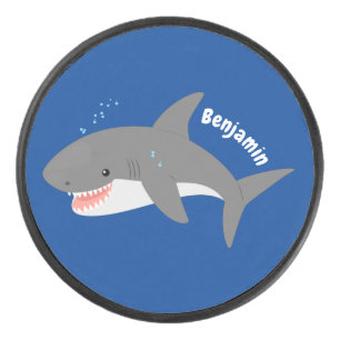 Great white shire Happy Cartoon Illustration Eishockey Puck
