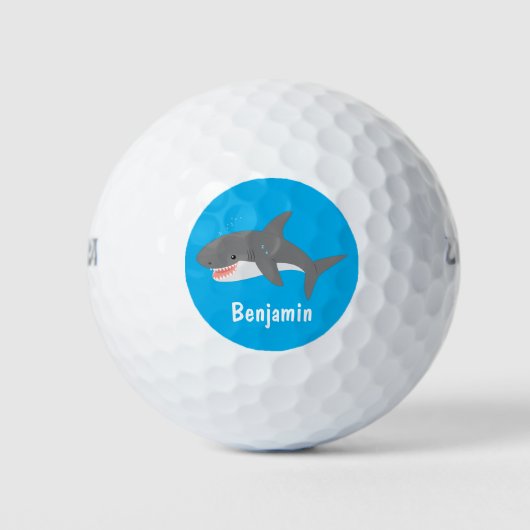 Great white shire Happy Cartoon Illustration Golfball (Vorderseite)