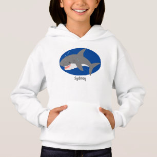 Great white shire Happy Cartoon Illustration Hoodie