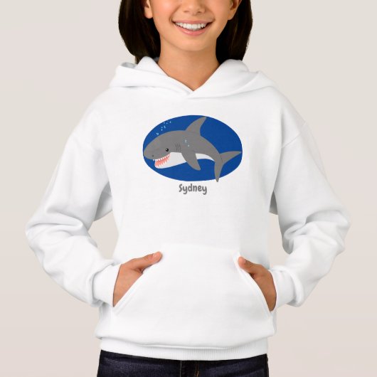 Great white shire Happy Cartoon Illustration Hoodie (Vorderseite)