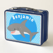 Great white shire Happy Cartoon Illustration Metall Brotdose (Rückseite)