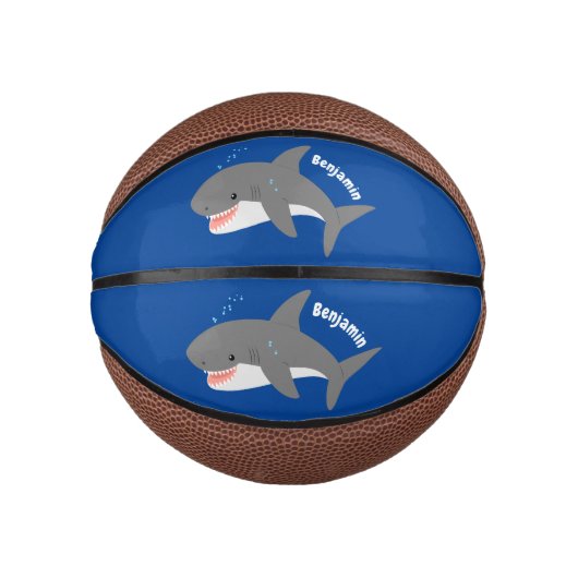 Great white shire Happy Cartoon Illustration Mini Basketball (Vorderseite)