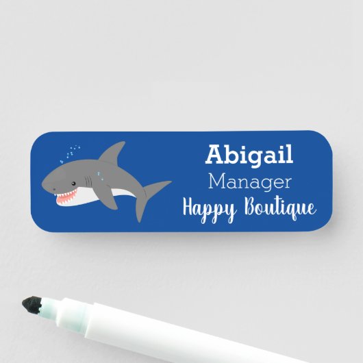 Great white shire Happy Cartoon Illustration Namensschild (Beispiel)