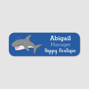 Great white shire Happy Cartoon Illustration Namensschild