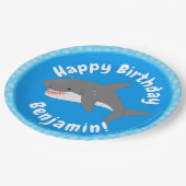 Great white shire Happy Cartoon Illustration Pappteller (Schrägansicht)