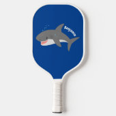 Great white shire Happy Cartoon Illustration Pickleball Schläger (Rückseite)