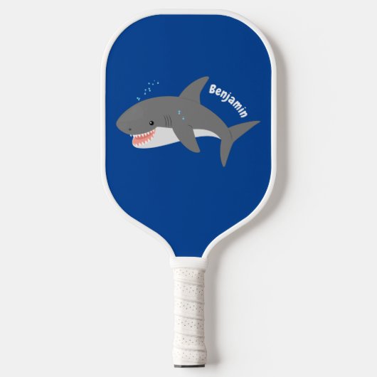 Great white shire Happy Cartoon Illustration Pickleball Schläger (Vorderseite)