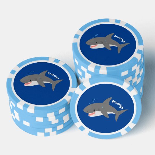 Great white shire Happy Cartoon Illustration Pokerchips (Stapel)