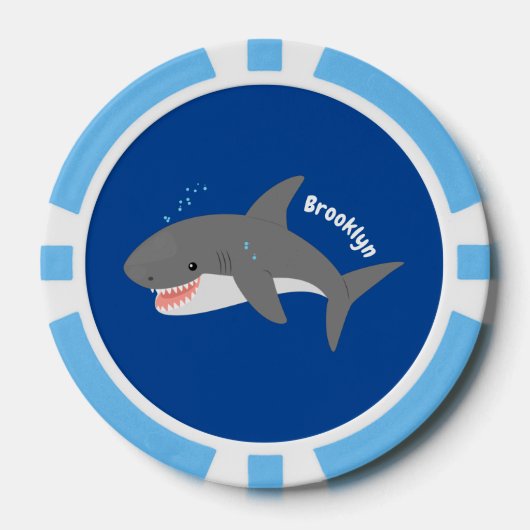 Great white shire Happy Cartoon Illustration Pokerchips (Vorderseite)