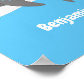 Great white shire Happy Cartoon Illustration Poster (Ecke)