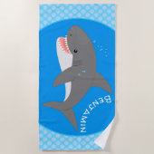 Great white shire Happy Cartoon Illustration Strandtuch (Vorderseite)