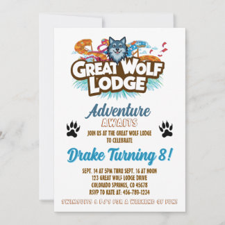 Great Wolf Lodge Geburtstagseinladung Einladung