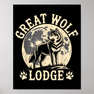 Great Wolf Lodge Heulender Wolf Vollmond Natur Sze Poster
