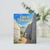 Great Zimbabwe Enclosure Simbabwe Postkarte (Stehend Vorderseite)
