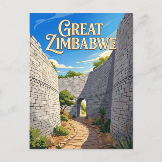 Great Zimbabwe Enclosure Simbabwe Postkarte (Vorderseite)
