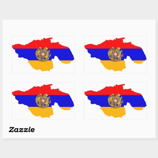 Greater Armenia Map Flag Rechteckiger Aufkleber (Blatt)